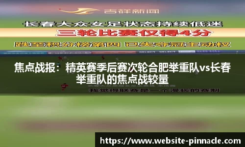 焦点战报：精英赛季后赛次轮合肥举重队vs长春举重队的焦点战较量